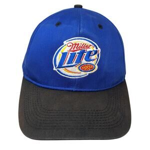 Miller Lite Snapback Hat Blue One Size Embroidered Colorblock Outdoor